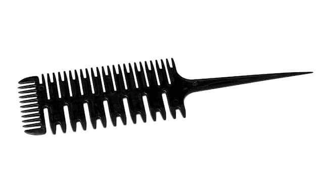 A black plastic comb with wide-spaced teeth and a long, pointed handle—perfect for sectioning and styling hair—would make a thoughtful addition to any Mother’s Day prize bundle curated by UK Bloggers.