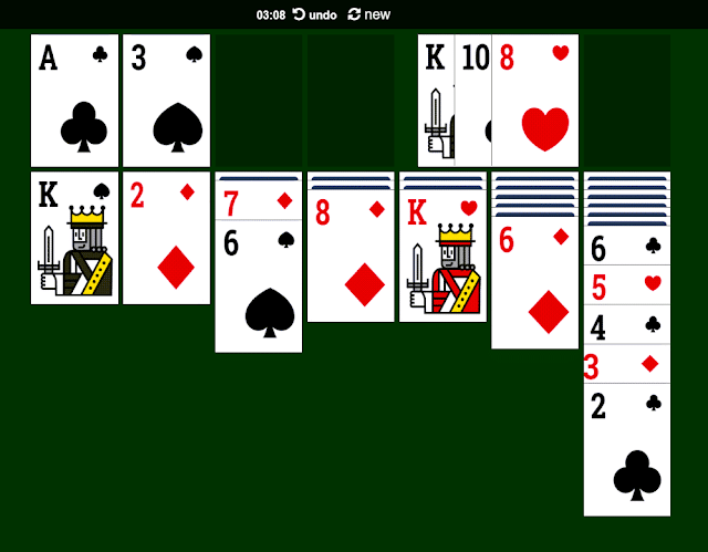 A screen shot of a game of solitaire played on the PC