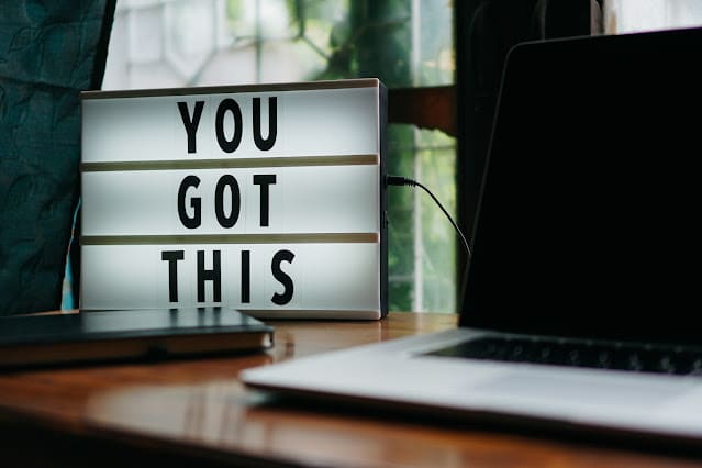 A light box with the words "you've got this" written on it