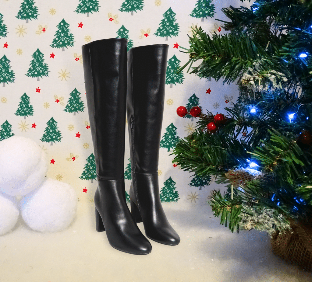 A pair of black calf length boots from Yours