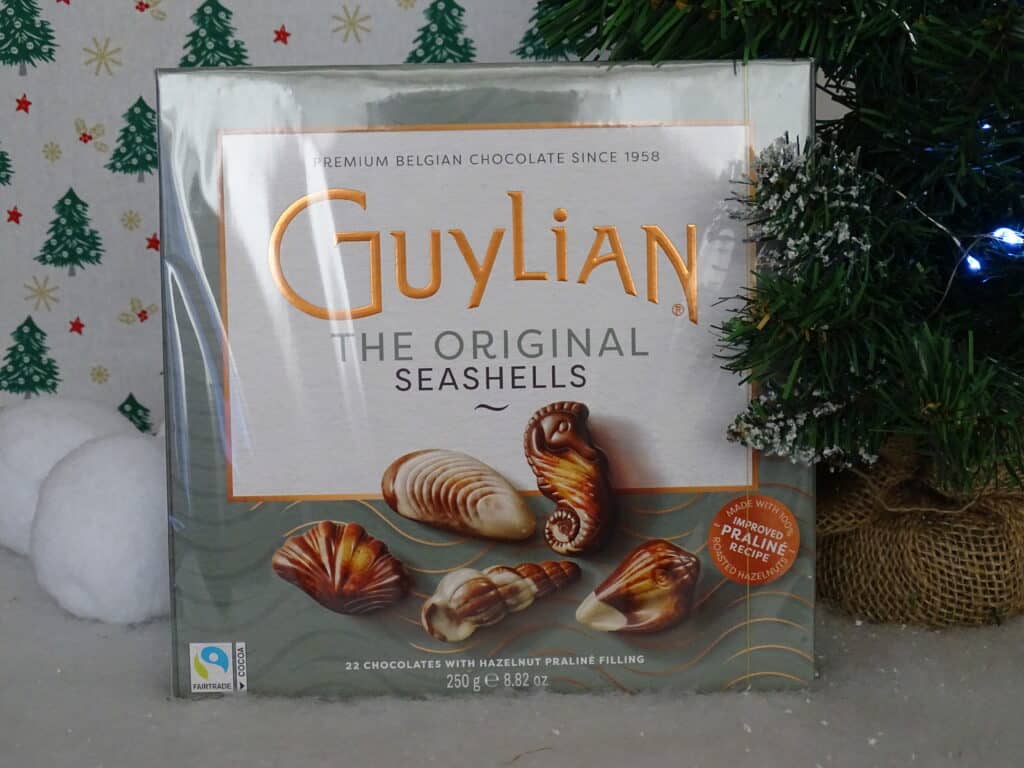 A box of seashell shaped chocolates