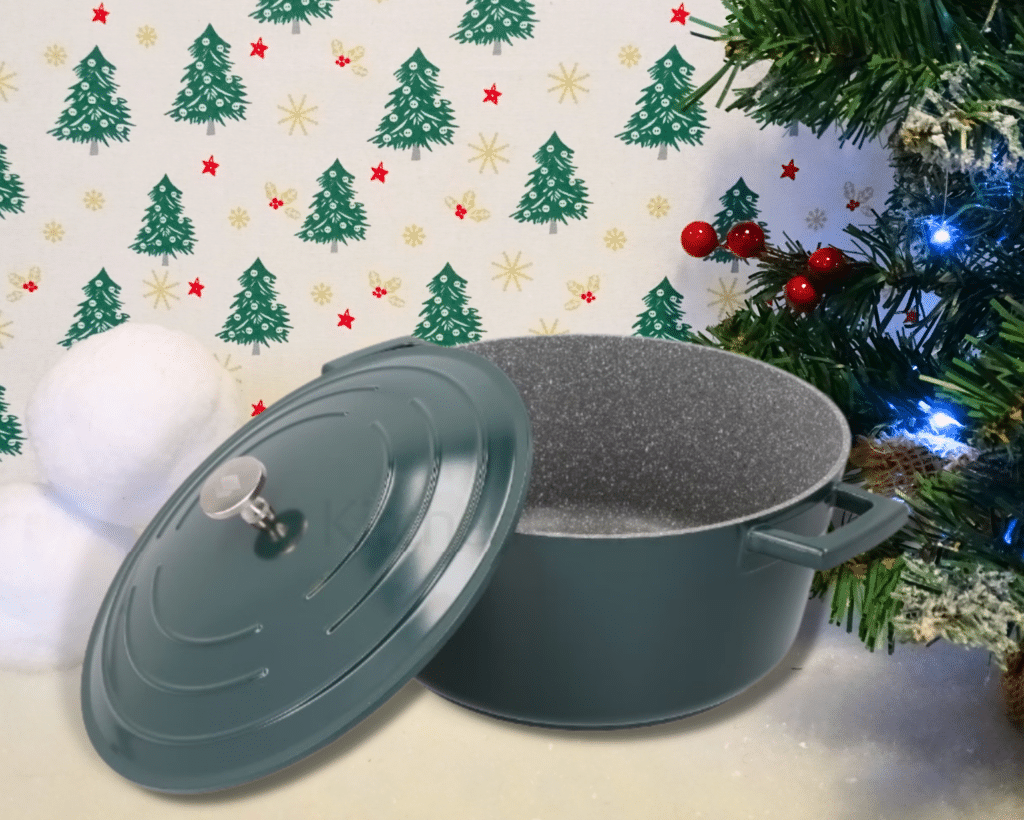 A Green Cast Aluminium casserole dish