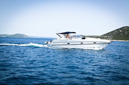 A luxury boat cruising in the sea