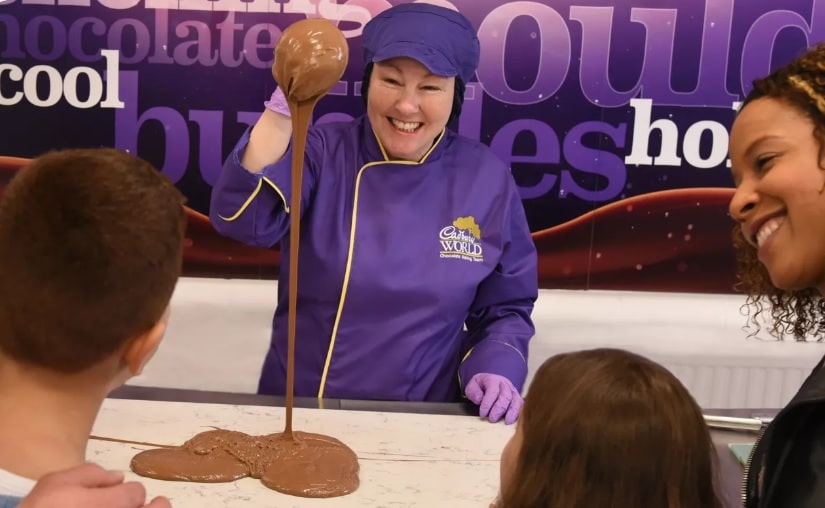 A family visiting Cadbury World for an experience day