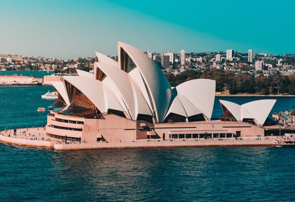 A view of Sydney opera house and harbour