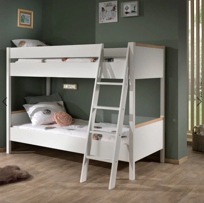 A white Bunk Bed (Lit Superposé) 
